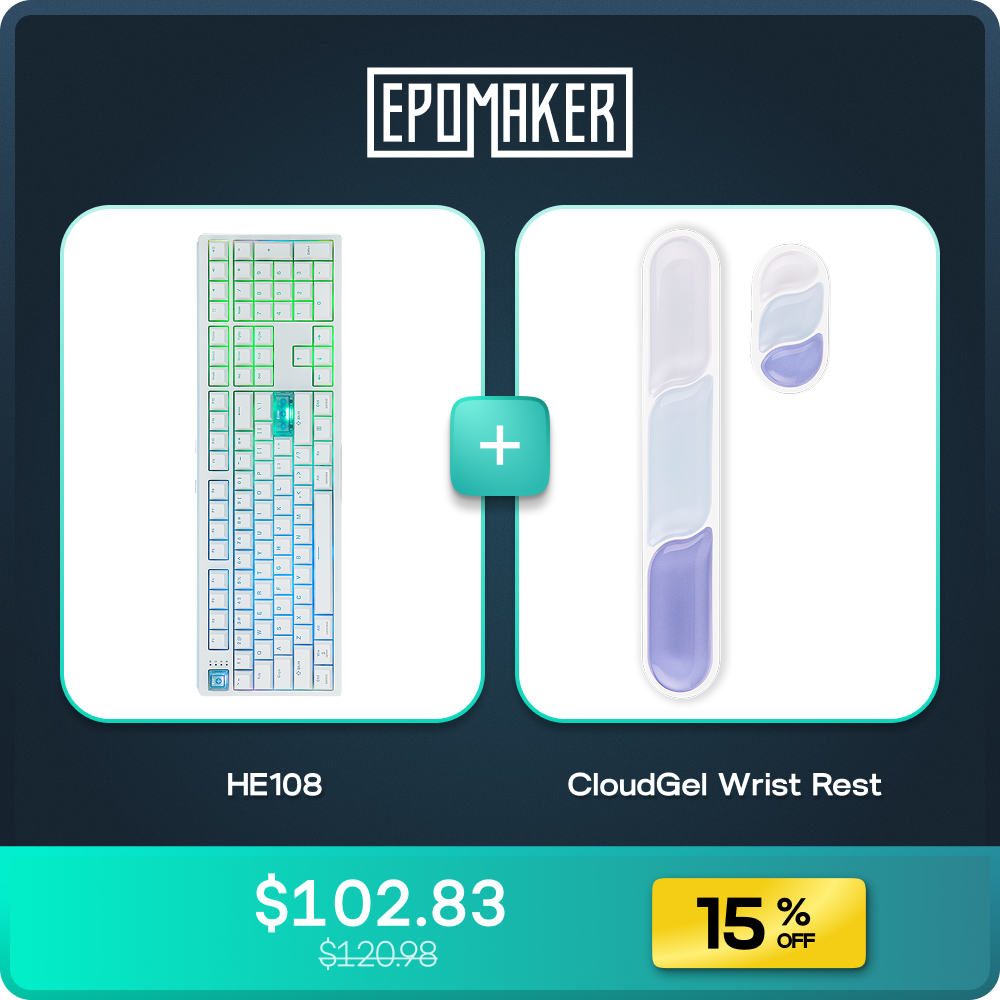 EPOMAKER HE108 + CloudGel Wrist Rest Bundle