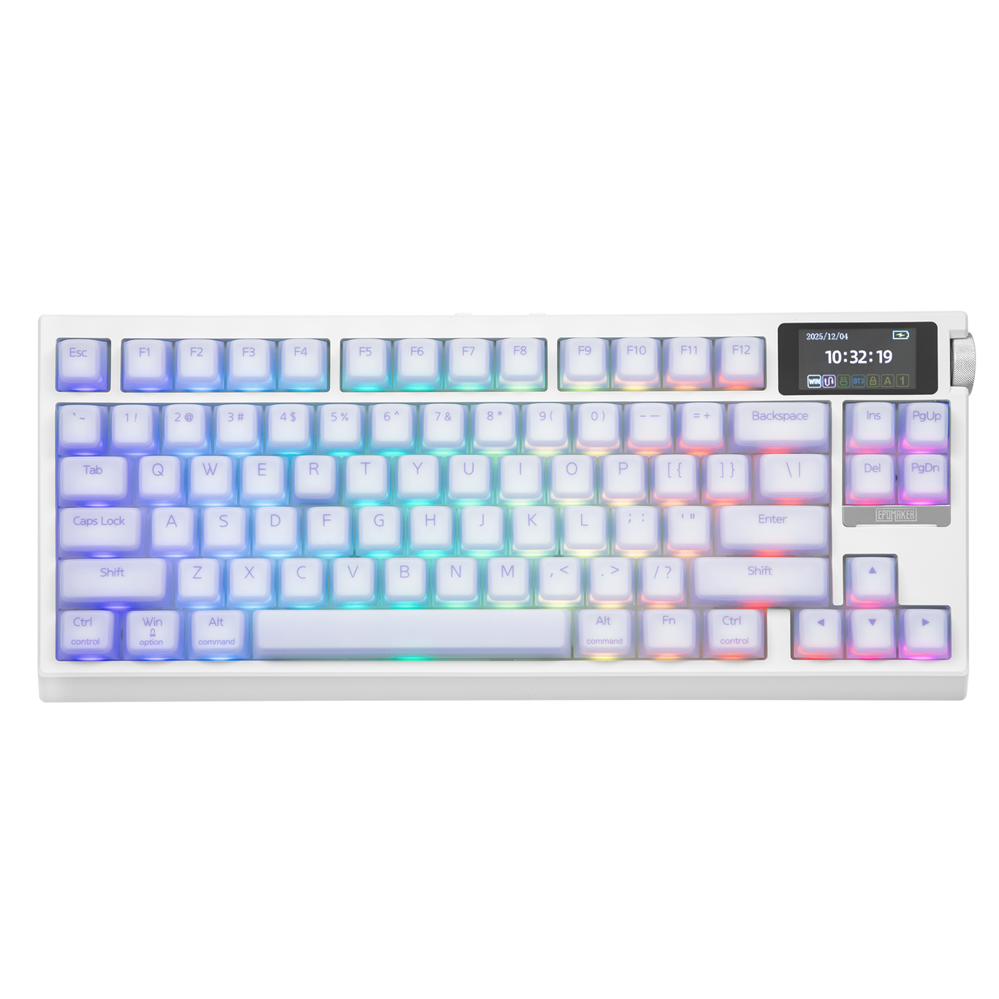 EPOMAKER G84 PRO top-down view RGB backlit with smart display knob