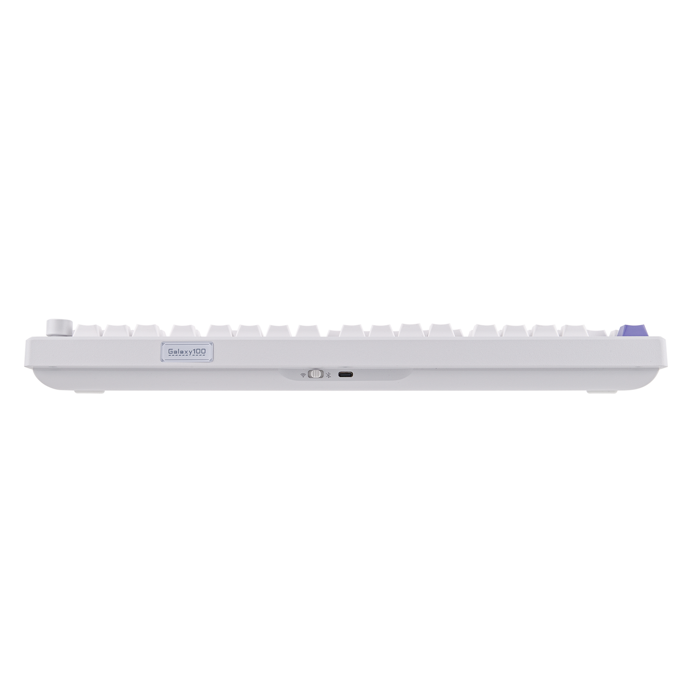 EPOMAKER Galaxy100 QMK/VIA White Purple underside view alternate angle
