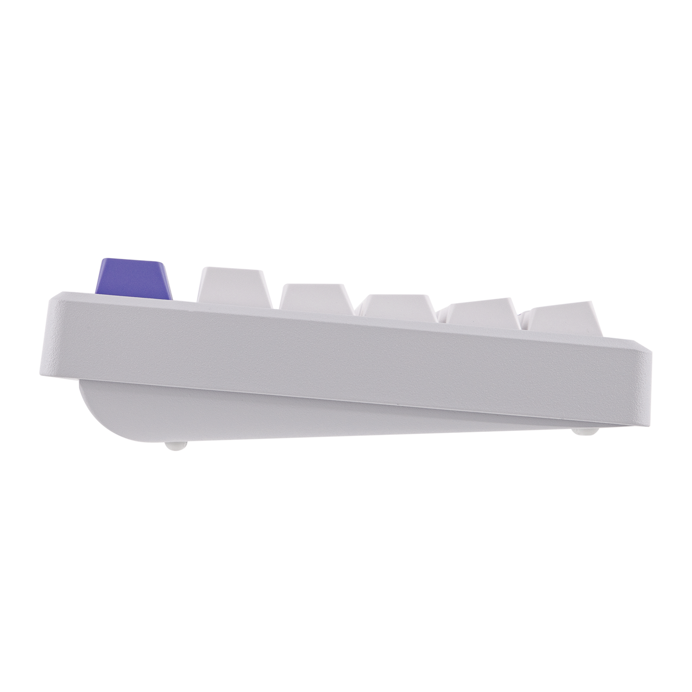EPOMAKER Galaxy100 QMK/VIA White Purple PBT keycap samples with purple accent