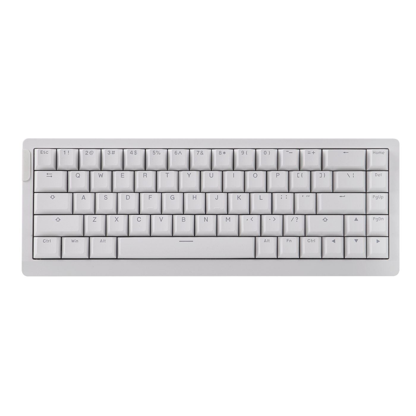 EPOMAKER HE68 Lite White 65% gaming keyboard top-down view, RGB off