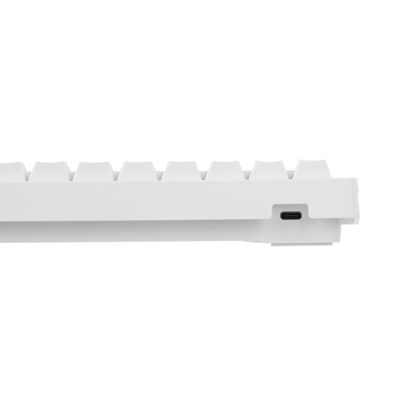 EPOMAKER HE68 Lite White side view with USB-C port detail