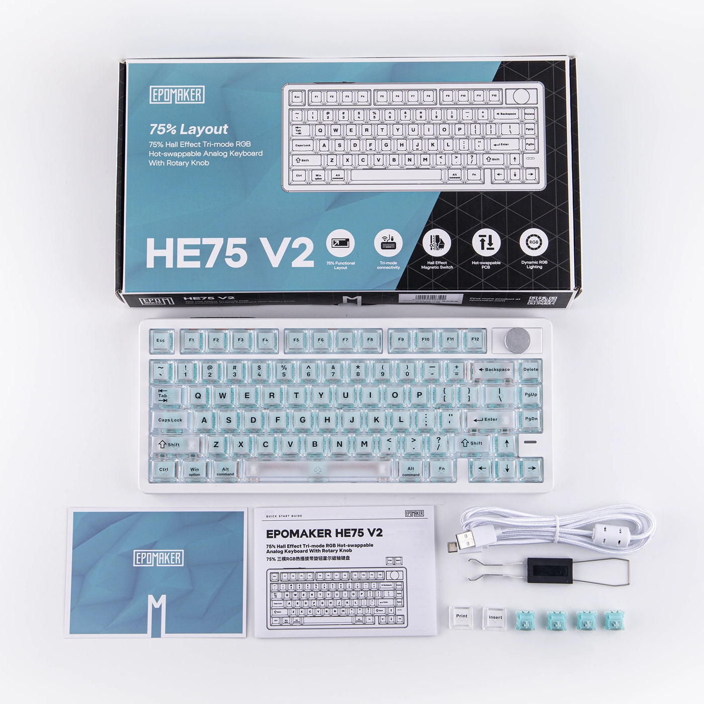 EPOMAKER HE75 V2 TMR — packaging and accessories