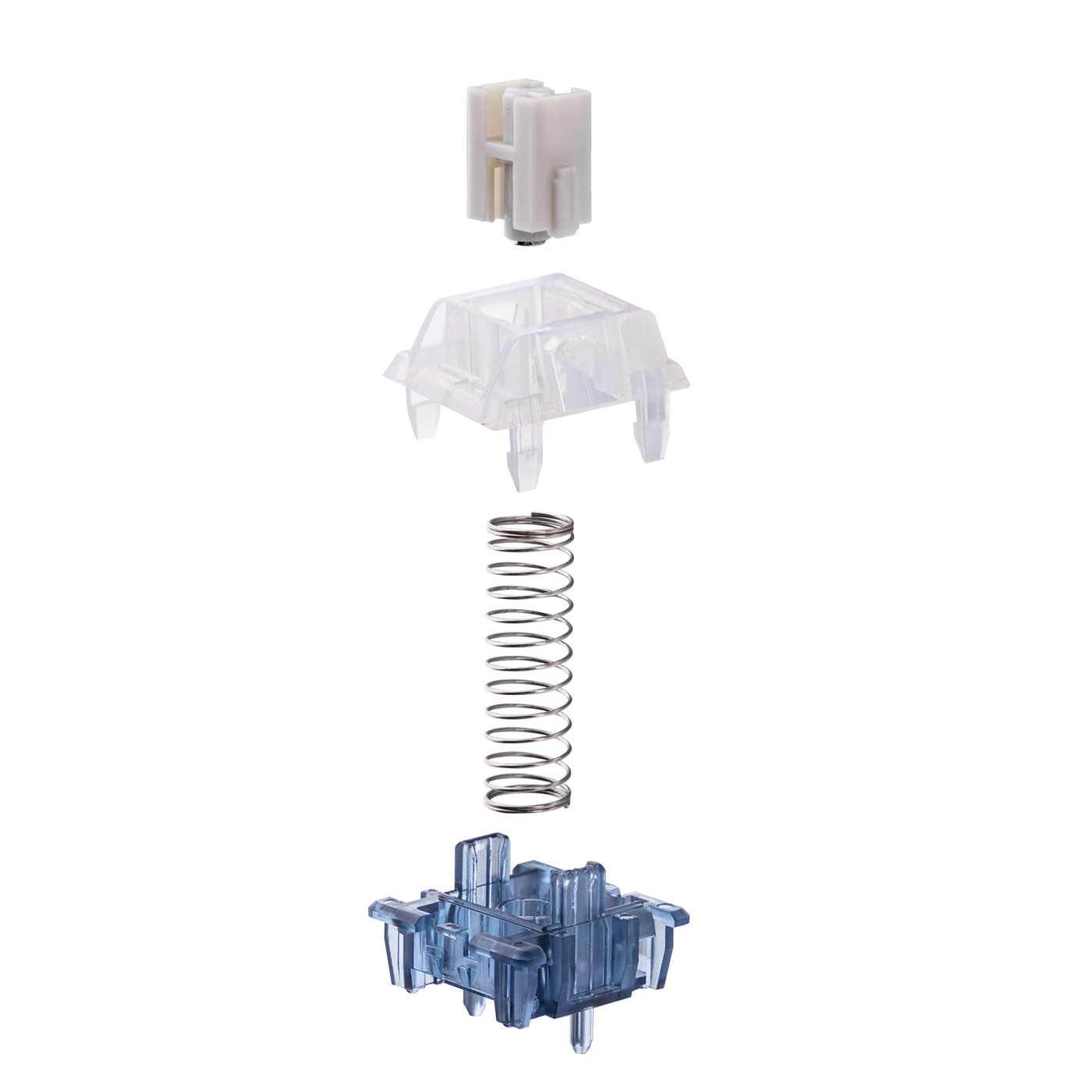 EPOMAKER HE80 Hall Effect magnetic switch exploded view showing housing, spring, and stem