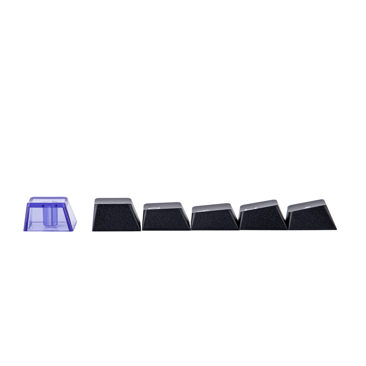 EPOMAKER HE80 Black keycap samples with translucent blue Esc accent