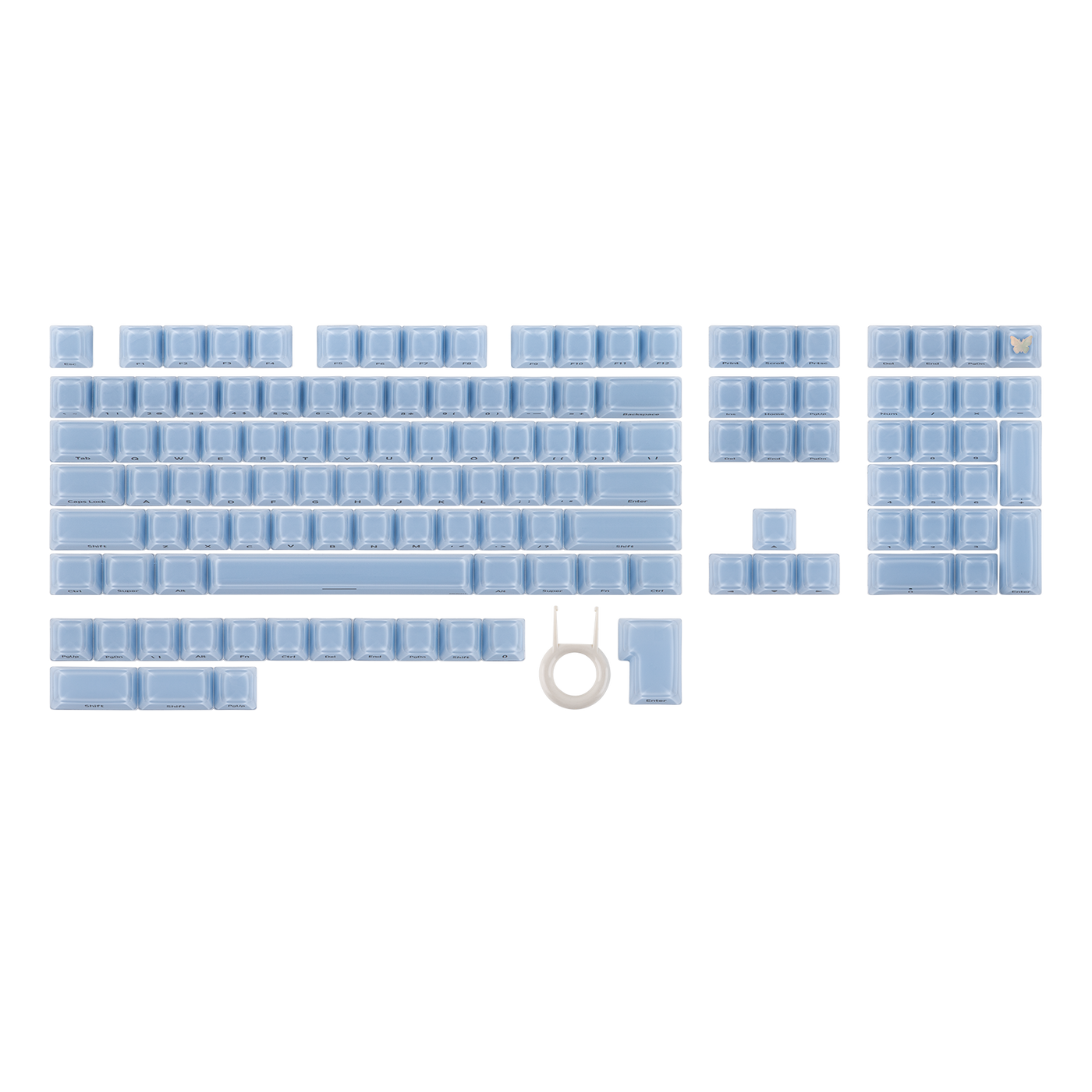 RT100 PRO + Lusterfly Jelly Keycaps Set Bundle — side profile view
