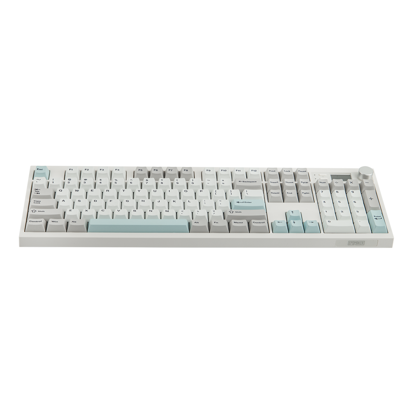 EPOMAKER QK108 Mint Grey full-size keyboard alternate top-down view