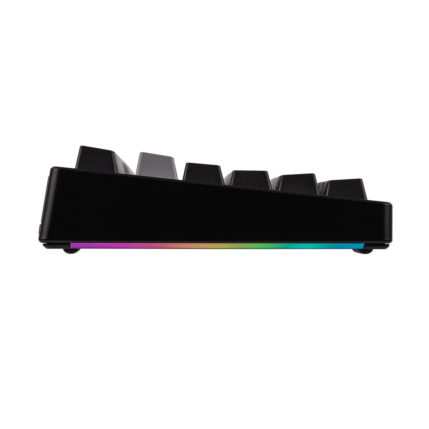 EPOMAKER TH108 PRO Black side view with RGB strip lighting