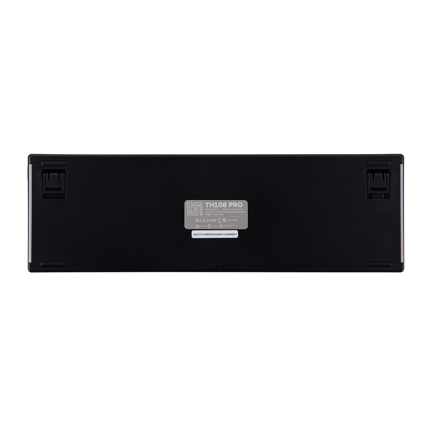 EPOMAKER TH108 PRO Black underside view with product label