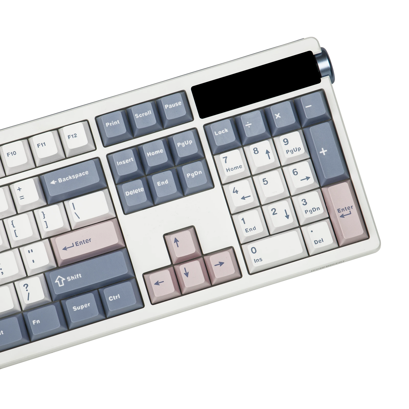 EPOMAKER TH108 PRO White Blue close-up of numpad and TFT smart display area