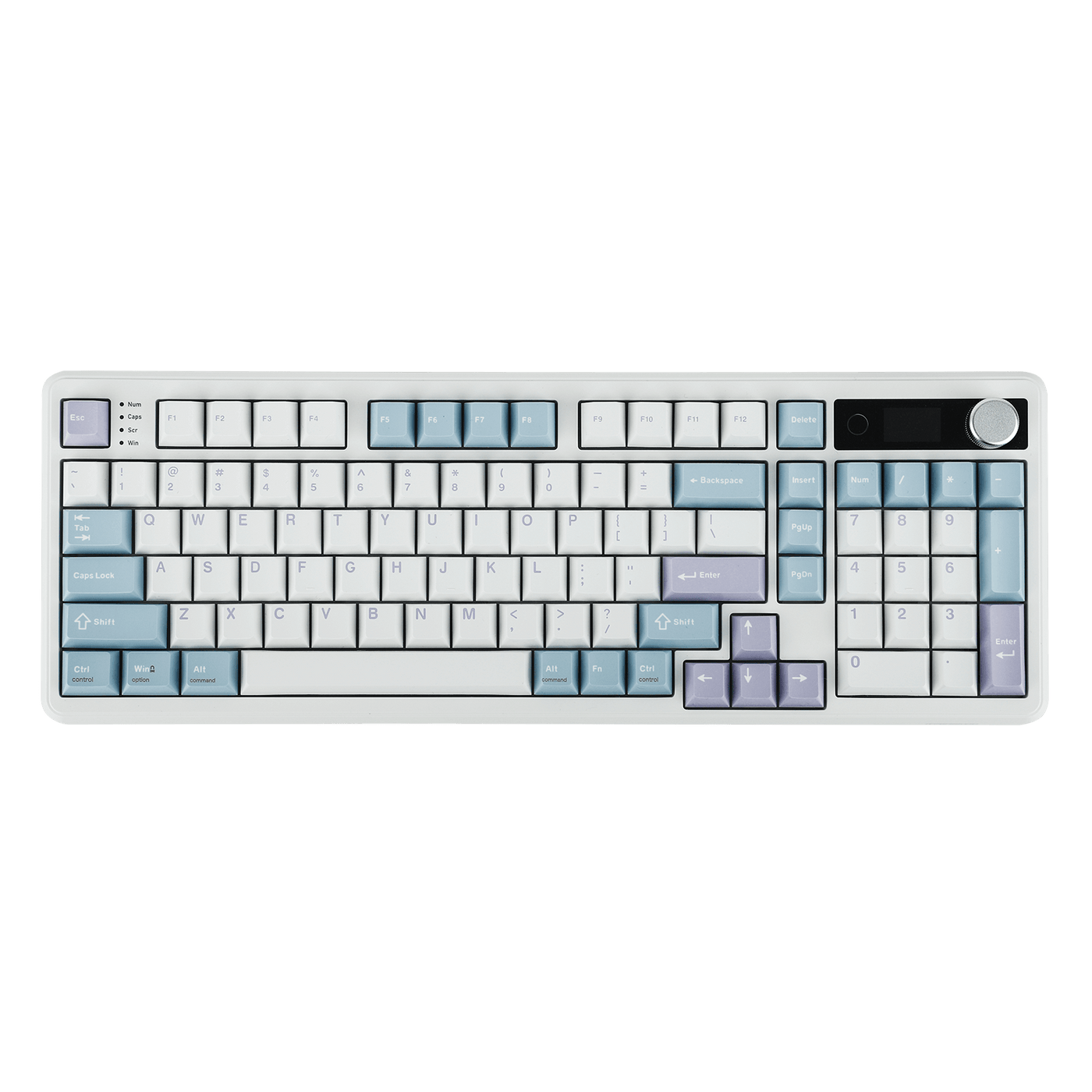 EPOMAKER TH99 PRO White Blue colorway top-down product shot