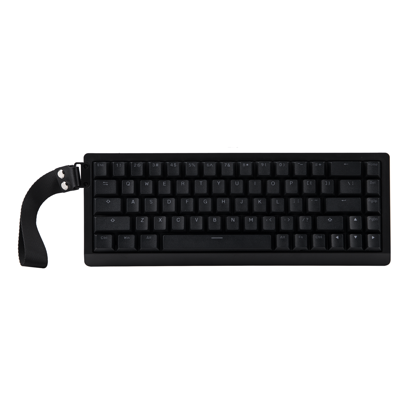 EPOMAKER HE68 Lite Black with carry strap, side view