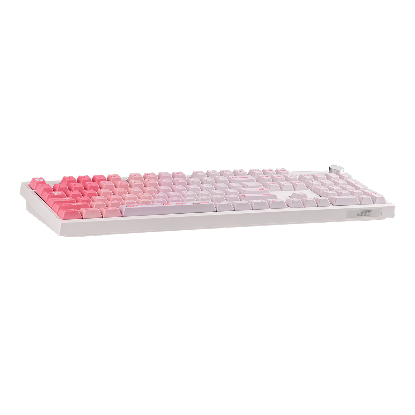 EPOMAKER QK108 Pink Sakura side view with USB-C port detail