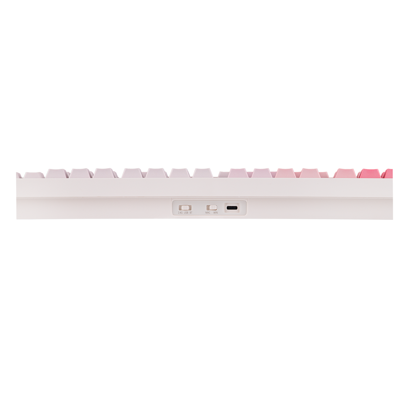 EPOMAKER QK108 Pink colorway rear view with USB-C port and connection switches