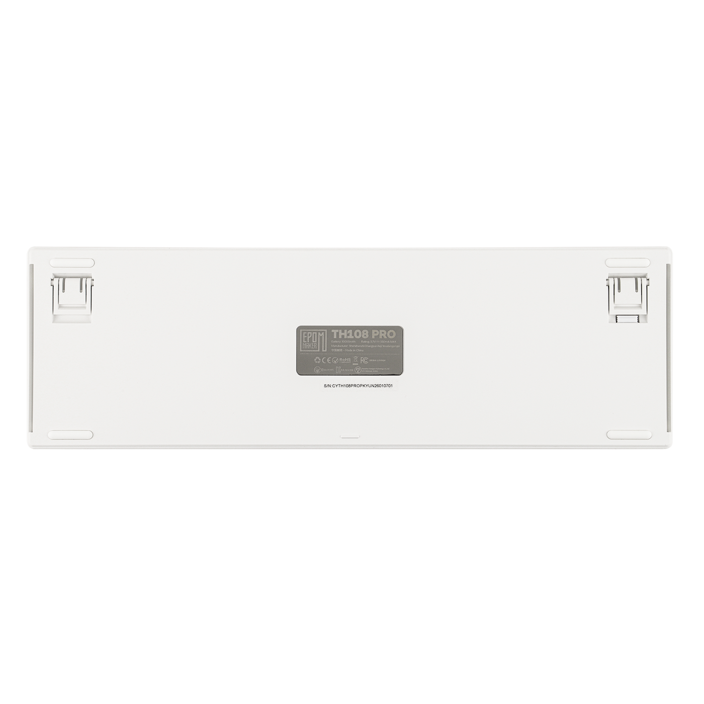 EPOMAKER TH108 PRO White underside view with product label