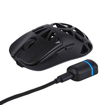EPOMAKER CarbonX Mouse Black with 2.4G wireless dongle and charging dock