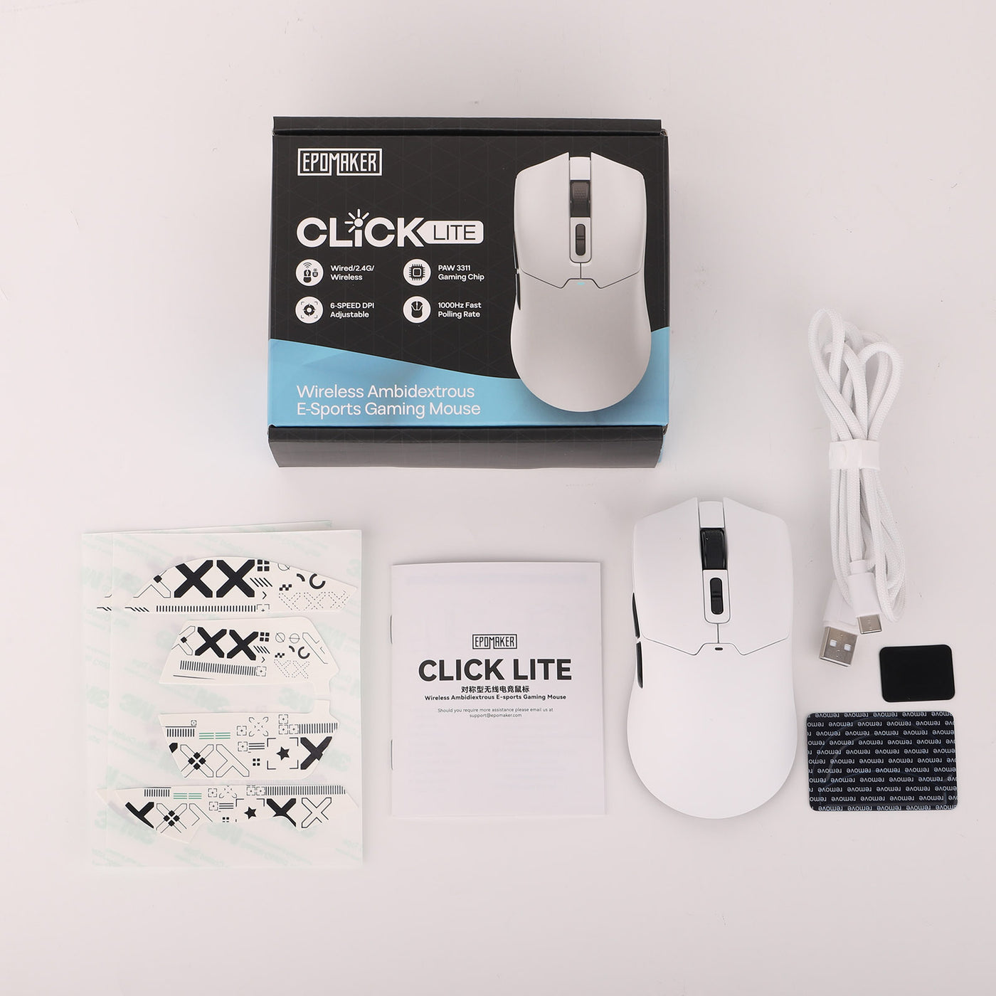 EPOMAKER Click Lite Mouse White colorway alternate product view