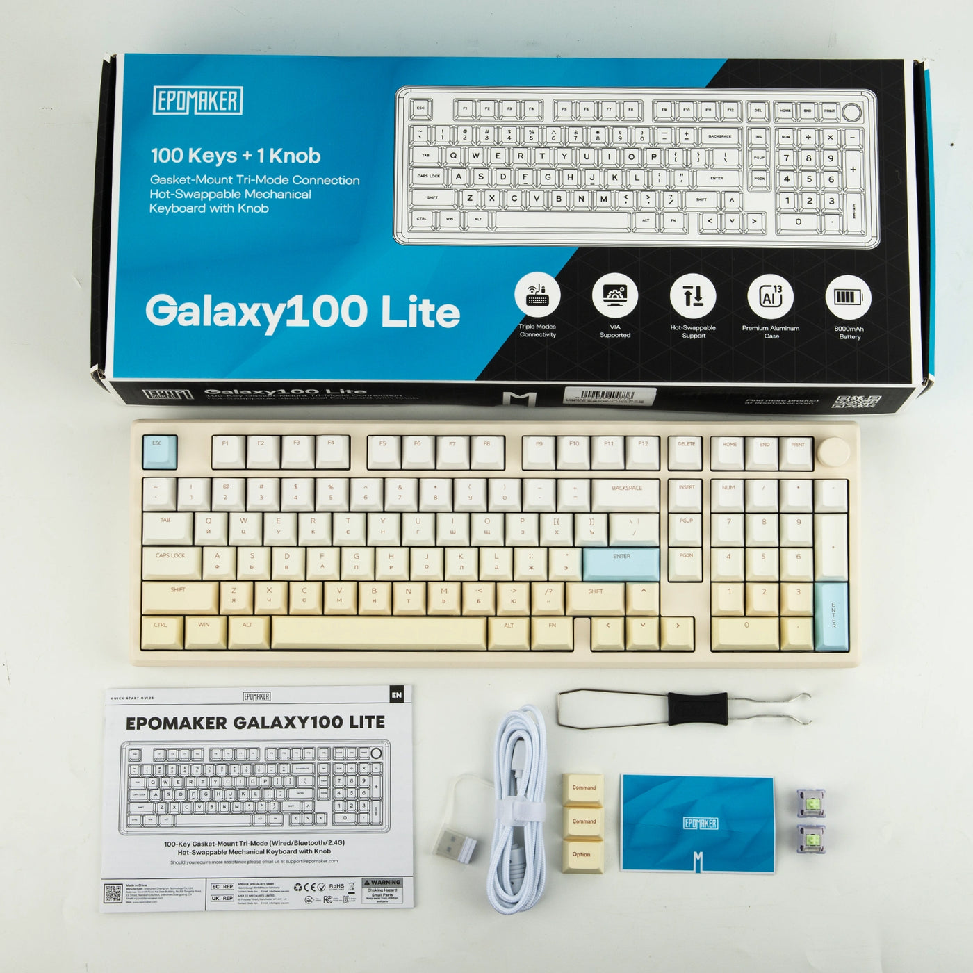 EPOMAKER Galaxy100 Lite — packaging and accessories