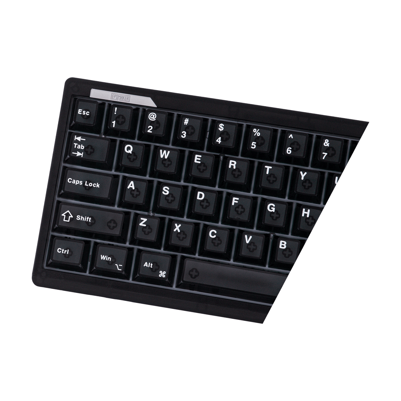 EPOMAKER HE65 V2 TMR black close-up of left-side keys angled