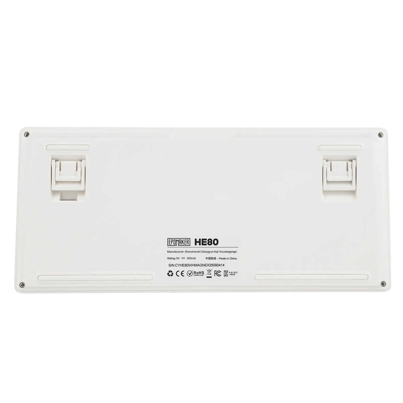 EPOMAKER HE80 White underside view with product label