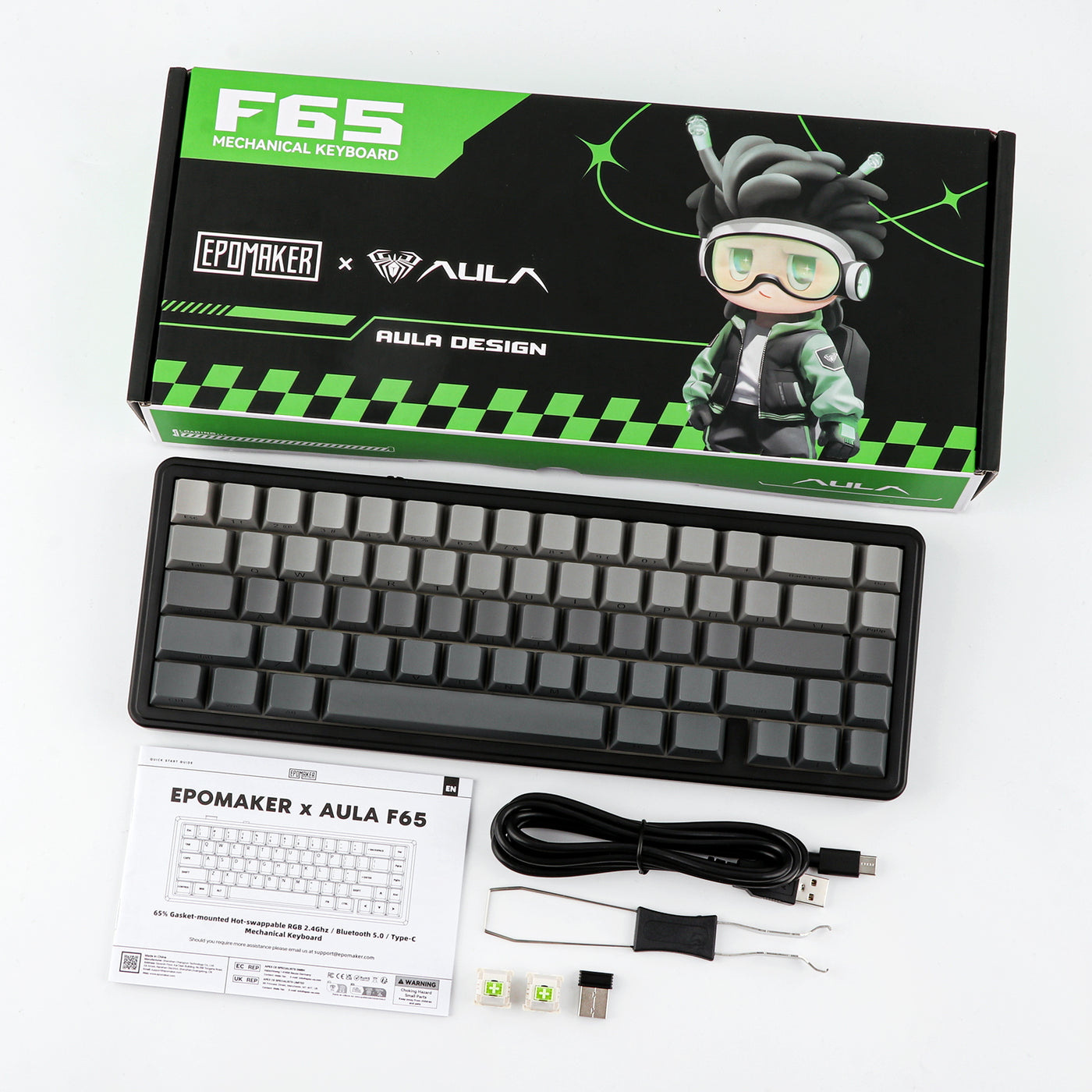 EPOMAKER x AULA F65 — packaging and accessories