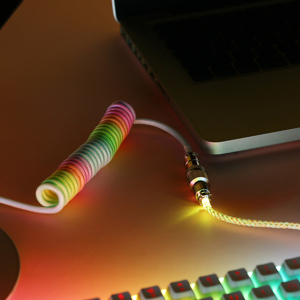 Epomaker Rainbow Glowing Cable — angled product view