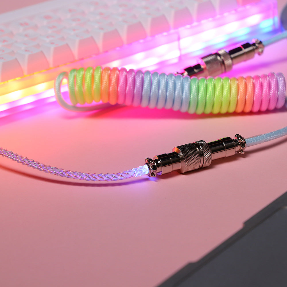 Epomaker Rainbow Glowing Cable — top-down view
